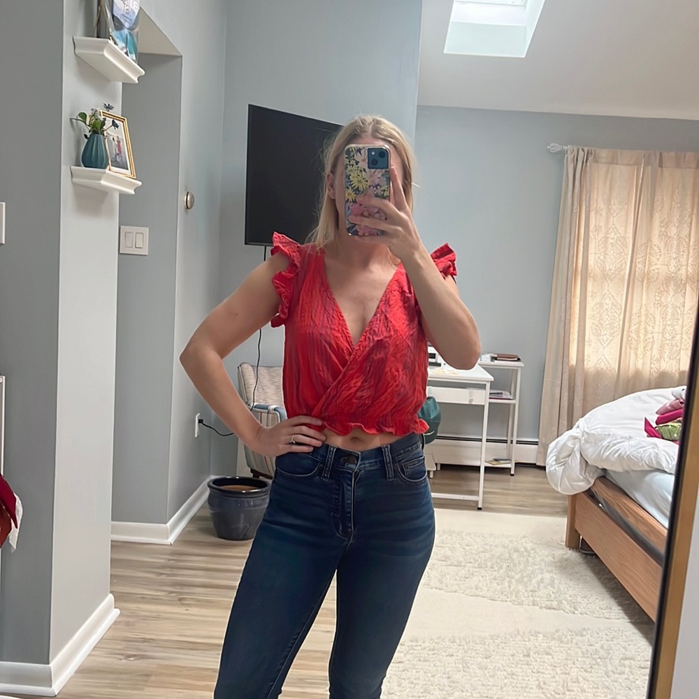 Red crop top
